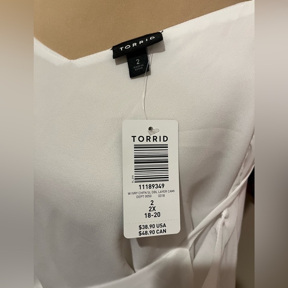 Torrid Sophie Chiffon White Swing Camisole, size 2X - Picture 5 of 7